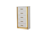 Obsession Contemporary Style 5-Drawer Chest Made with Wood & Gold Finish B009P152666