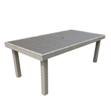 ZUN Balcones Outdoor Furniture, Wicker Rectangular Dining Table, Gray B010P164318