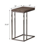 Weathered Grey and Black Snack Table with Expandable Top B062P145458