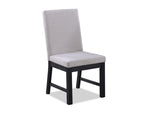 ZUN 2pc Black Finish Side Chair Gray Fabric Full Back Upholstery Contemporary Transitional Style Dining B011P162544