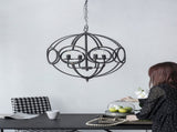 4 - Light Metal Chandelier, Hanging Light Fixture with Adjustable Chain for Kitchen Dining Room W2078138925