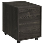 ZUN Dark Oak 2-Drawer File Cabinet with Casters B062P153725