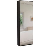 Wall Shoe Rack 54" H, One Mirror, One Door, Five Internal Storage Shelves, Approximate Capacity for B097132916