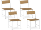 4 PCS Industrial Dining Chairs, 330LBS Capacity Metal Frame Kitchen Side Chairs, Natural 84730965