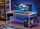 Oak-colored SG001FD P2 particleboard iron pipe 120cm cut-out computer desk with non-woven fabric 27487135