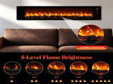 36" Recessed Electric Fireplace, 5 Levels Realistic Flame Effect, No Heat Decor Fireplace with 69282054