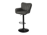 Barstool, Set Of 2, Swivel, Adjustable, Bar Height, Counter Height, Kitchen, Grey Leather Look, B2710P501902