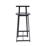 27''H Barstool Set of 3 Wooden Round Bar Stools with Footrest Modern Kitchen Chairs for Counter W1757P265184