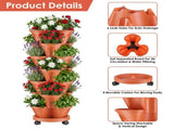 7Tier Vertical Stackable Planter with Rolling Casters, SpaceSaving Stacking Tower with Drainage 15915285