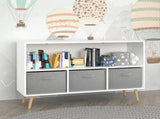 Kids bookcase with Collapsible Fabric Drawers, Children's Book Display, Toy Storage Cabinet 11190729