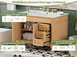 30-Inch Modern Bathroom Vanity, Solid Wood Frame MDF, 2 Doors 3 Drawers, Soft-Close Design, N729P299368N