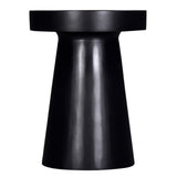 Glam 16 in. Solid Wood Round Pedestal End/Side Table, Living Room Sofa Side Accent Table, Black B011P217873