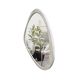 Solid Wood Mirror 45 Inch Asymmetrical Wall Mirror Wooden Framed Mirror Large Sized Dressing Mirror, W1435P241566