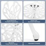 3 Pieces Patio Bistro Set, Rust-Resistant Cast Aluminum Outdoor Bistro Table and Chairs Set of 2, 03627350