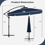 10 Feet Patio Cantilever Umbrella - Navy 11131892