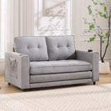 3-in-1 Upholstered Futon Sofa Convertible Sofa bed,Foldable Tufted Loveseat with W2325P183182