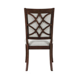 Traditional Dining Side Chairs Set of 2pc, Cherry Finish Wooden Beige Upholstered Seat Formal Chairs B011P309916