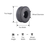 ZUN TWO TIRES Tubeless 15x6.00-6 Turf Tires 4 Ply Lawn Mower Tractor 31916520