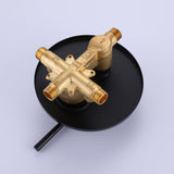 Round Shower System Wall Mounted Shower Faucet Rain Mixer Combo Set, Rain Shower Head Shower Set for SOAE865MB