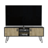 ZUN Tv Stand B Magness, Living Room, Black / Macadamia B092142844