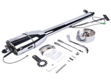 28" Chrome Automatic GM Universal Steering Column w/ 9 Hole Wheel Adapter No Key 94266422
