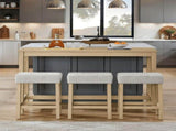 59 Inch Bar, Dining, Sofa with Power Outlet, 3 Upholstered Stools, 4 Piece Bar 15585597