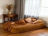 Convertible Sofa Bed with Blanket, Boneless Cloud Couch Queen Scott Fabric for Living Room Bedroom, 45361806