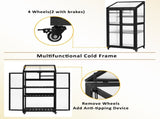 TOPMAX 62inch Height Wood Large Greenhouse Balcony Portable Cold Frame with Wheels and Adjustable WF297923AAB