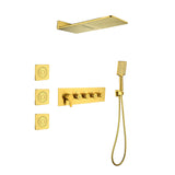 Wall Mounted Waterfall Rain Shower System With 3 Body Sprays & Handheld Shower W2287141592