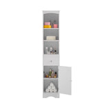 ZUN Tall Bathroom Cabinet, Freestanding Storage Cabinet with Drawer, MDF Board, Adjustable Shelf, White 18363202