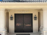 Black Outdoor Wall Lantern 2-Light, Large Outside Modern Wall Sconce Fixture, Industrial Porch W2714P218530