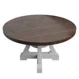 White Dining Room Wooden 1pc Round Dining Table Elegant Design Furniture B011P288747