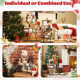 2 Pack Sturdy Metal Xmas Card Holder - Tree Shape, 1521 Clips, 2 Stands , Black, 47878110