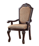 ZUN ACME Chateau De Ville Arm Chair , Fabric & Espresso 64078A