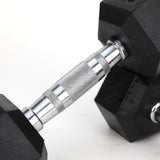 10LB 1-PairHDRS Rubber Coated Solid Cast Iron Dumbbell with Contoured Chrome Handle, 33785451