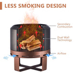 ZUN Outdoor Smokeless Fire Pit Stove 18'' for Camping Bonfire, Wood Place Firepit with W2640P224973