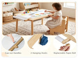 3-Piece Kids Activity Table and Chair Set with Storage Bins & Replaceable Paper Roll, 58546981