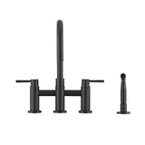Double Handle Bridge Kitchen Faucet with Side Spray W122581047