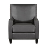 Push Back Reclining Chair Transitional Style Grey Color Self-Reclining Motion Chair 1pc Cushion Seat B011104413