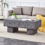 ZUN Modern Simple Gray Texture MDF Coffee Table - 43.3"x21.6"x17.2" Practical Model.Making it an ideal W1151P224252