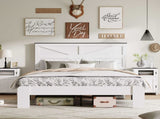 Full Bed Frame Headboard , Wood Platform Bed Frame , Noise Free,No Box Spring Needed and Easy W636P305736