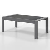 All-Weather Aluminum Outdoor Coffee Table, Modern Coffee Table for Outside, Rectangle Patio Coffee B082P232966