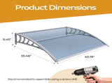 Awning for Door Entrance Window, 38x40 Inch Window Canopy Exterior, UV Rain Snow Protection for 80876054