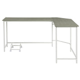 Grey and White L-shape Computer Desk B062P184557
