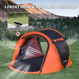 2 Person Black Orange Pop Up Camping Tent T2602P171175