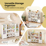 White Multi-Functional Kids Storage Shelf - Toy OrganizerBookcase, 56"x12"x39", Anti-Toppling, 86189932