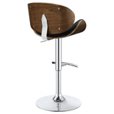 ZUN Black and Chrome Adjustable Bar Stool B062P153496