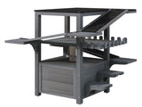 4 Tiers Outdoor Cat House Weatherproof Cat Tree Tower with Waterproof Roof and 2 Doors , Feral Cat 85852645