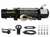 13,500 lb Electric Winch Dual Wired/Wireless Operation with Synthetic Rope & Towing Chain 23021275