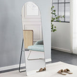 ZUN 4rd generation silver aluminum alloy metal frame arched wall mirror, bathroom makeup mirror, W1151P180034